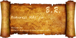 Bakonyi Róza névjegykártya